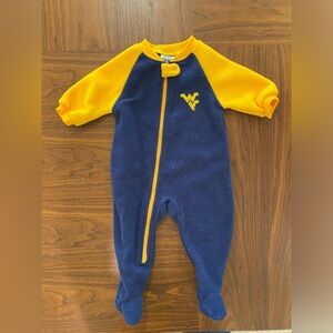 West Virginia Baby One Piece Fleece Footies Size 0-3m